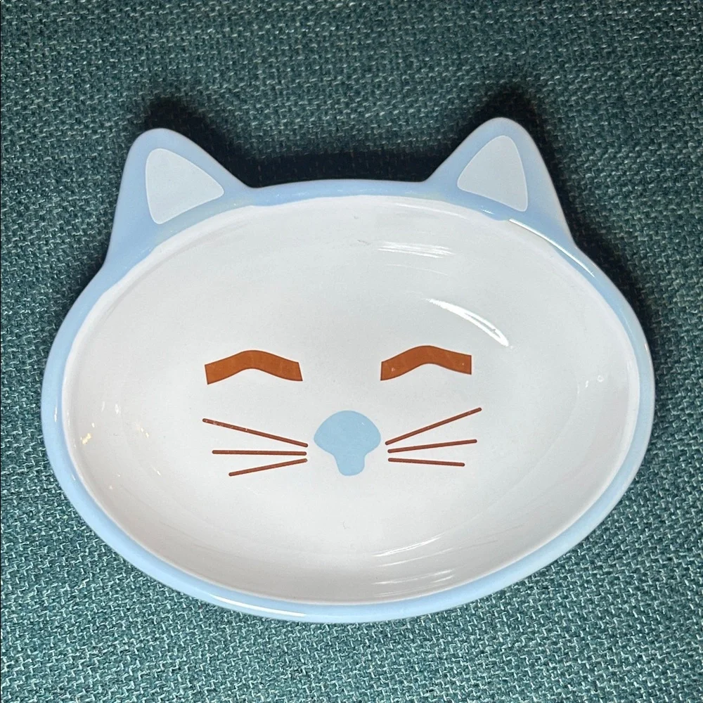 Charming Cat Ear Ceramic Bowls - Pink and Blue